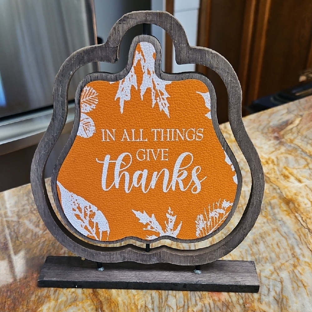 Autumn Pumpkin Home Accent with Inspirational Message
